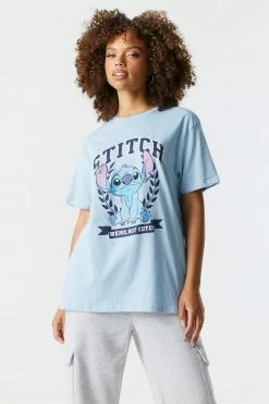 Stitches Ladies Stitch Varsity Graphic Boyfriend T-Shirt