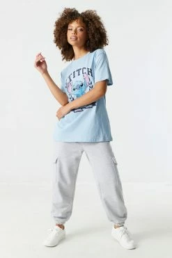 Stitches Ladies Stitch Varsity Graphic Boyfriend T-Shirt