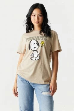 Stitches Ladies Peanuts Graphic Boyfriend T-Shirt Tops