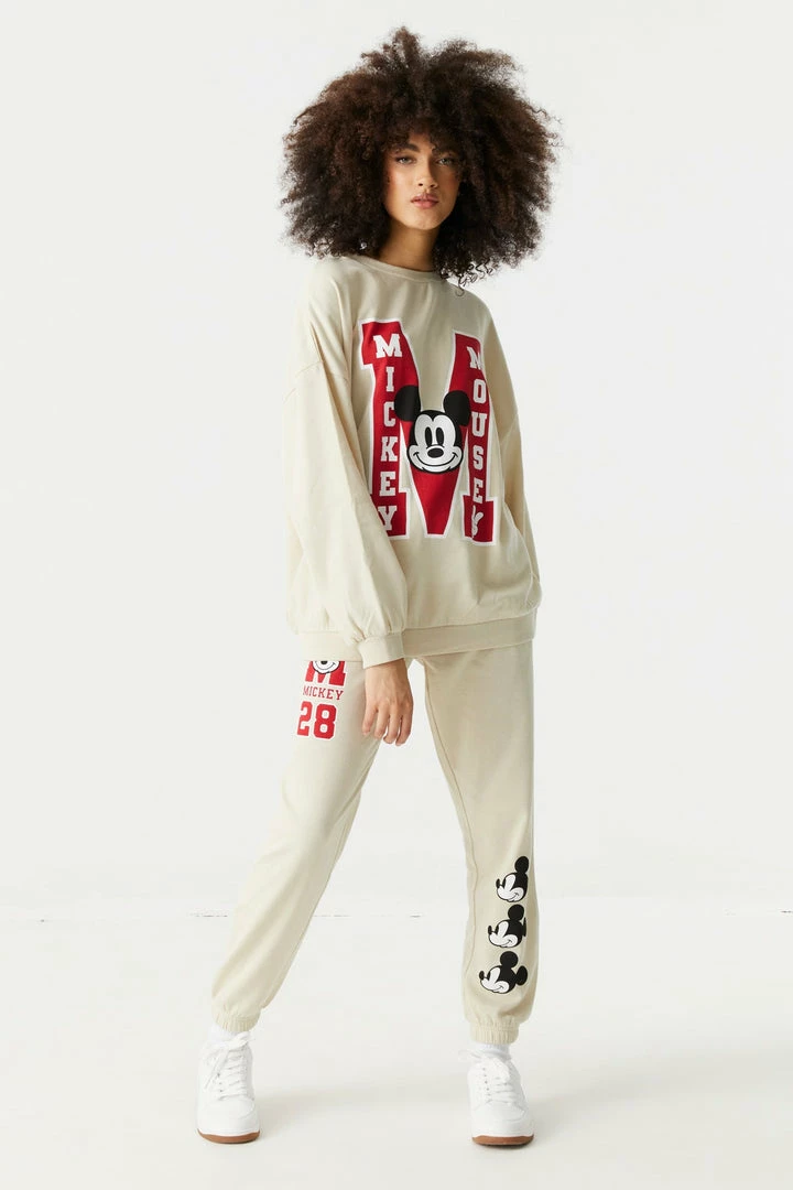 Stitches Ladies Mickey Mouse Graphic Fleece Varsity Jogger 1 Stitches Ladies Mickey Mouse Graphic Fleece Varsity Jogger