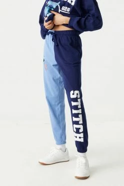 Stitches Ladies Bottoms Stitch Graphic Fleece Varsity Jogger