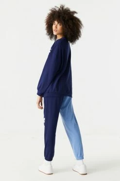 Stitches Ladies Bottoms Stitch Graphic Fleece Varsity Jogger