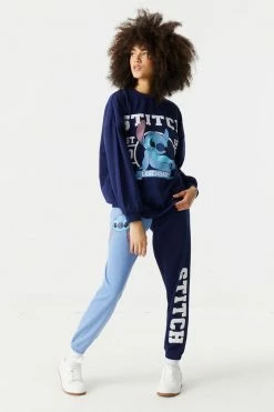 Stitches Ladies Bottoms Stitch Graphic Fleece Varsity Jogger