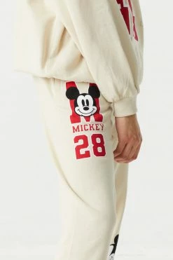 Stitches Ladies Mickey Mouse Graphic Fleece Varsity Jogger