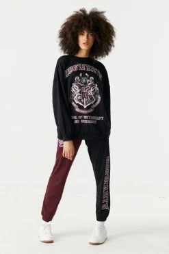 Stitches Ladies Tops Hogwarts Graphic Varsity Fleece Boyfriend Sweatshirt