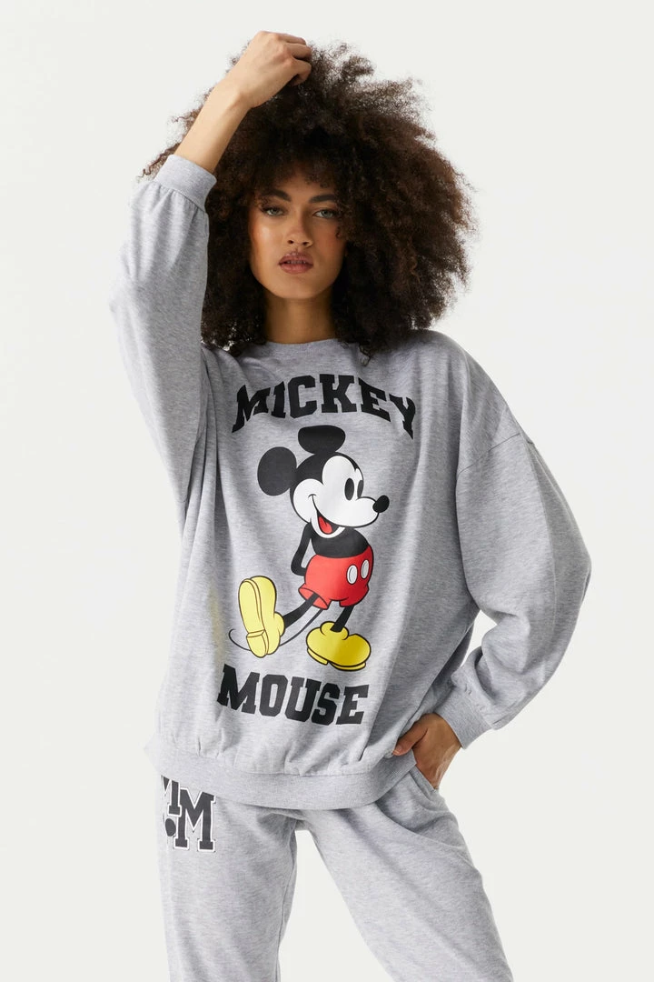 Stitches Ladies Tops Mickey Graphic Varsity Fleece Boyfriend Sweatshirt 1 Stitches Ladies Tops Mickey Graphic Varsity Fleece Boyfriend Sweatshirt