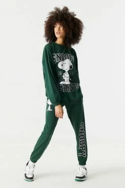 Stitches Ladies Tops Snoopy Graphic Varsity Fleece Boyfriend Sweatshirt