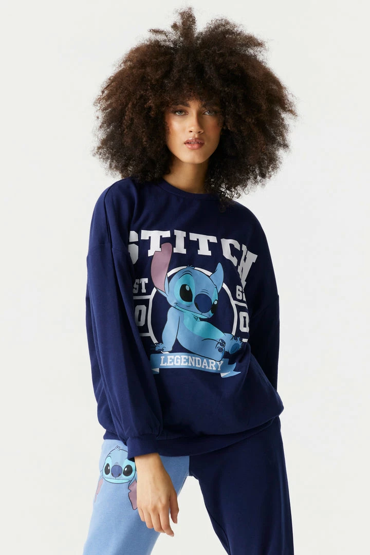 Stitches Ladies Tops Stitch Graphic Varsity Fleece Boyfriend Sweatshirt 1 Stitches Ladies Tops Stitch Graphic Varsity Fleece Boyfriend Sweatshirt