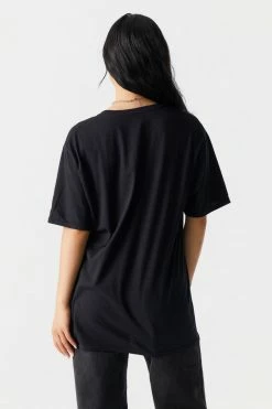 Stitches Ladies Bleach Graphic Boyfriend T-Shirt Tops