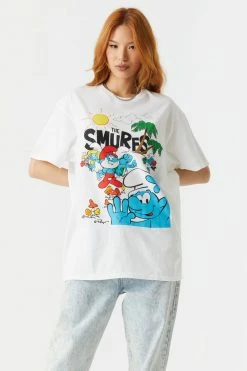 Stitches Ladies Smurfs Graphic T-Shirt Tops