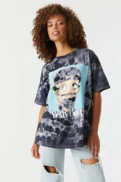 Stitches Ladies Betty Boop Graphic Tie-Dye T-Shirt