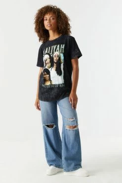 Stitches Ladies Tops Aaliyah Princess Of R&B Graphic T-Shirt