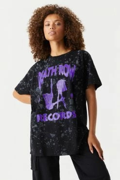 Stitches Ladies Death Row Graphic Splatter Print T-Shirt Tops