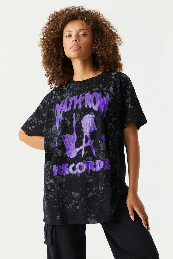 Stitches Ladies Death Row Graphic Splatter Print T-Shirt Tops 1 Stitches Ladies Death Row Graphic Splatter Print T-Shirt Tops