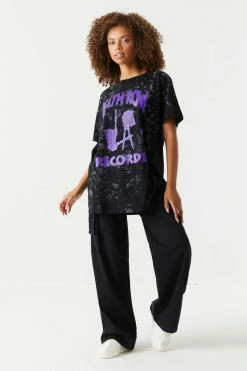 Stitches Ladies Death Row Graphic Splatter Print T-Shirt Tops 5 Stitches Ladies Death Row Graphic Splatter Print T-Shirt Tops