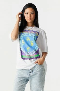 Stitches Ladies Pink Floyd Graphic Boyfriend T-Shirt