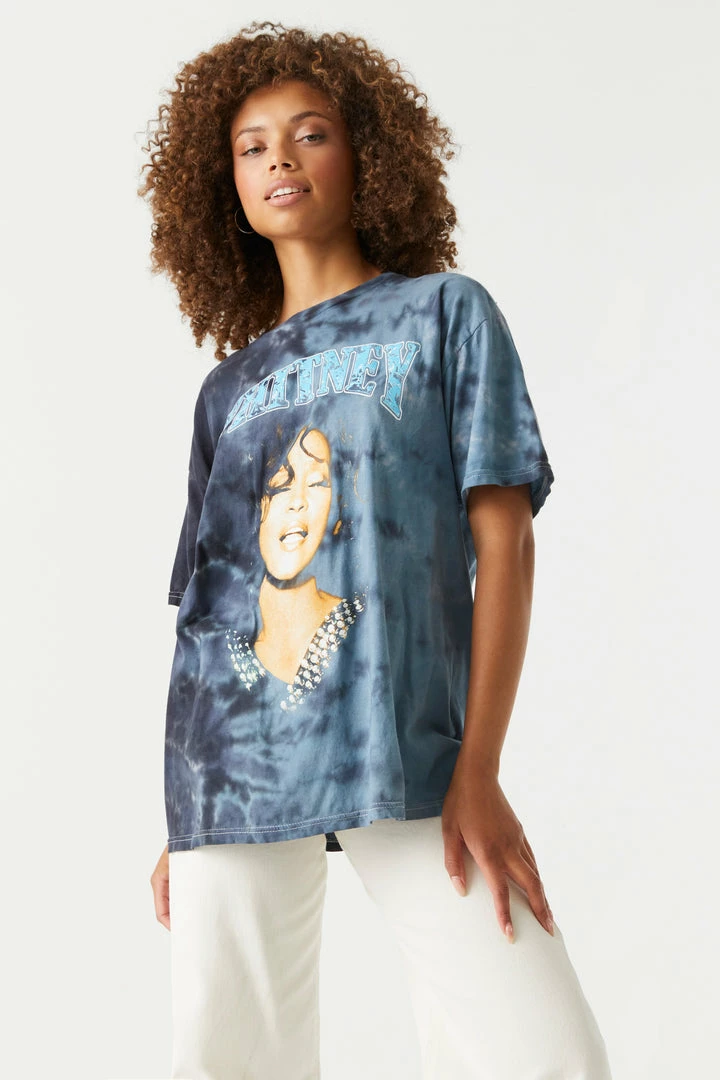 Stitches Ladies Whitney Houston Graphic Tie-Dye T-Shirt Tops 1 Stitches Ladies Whitney Houston Graphic Tie-Dye T-Shirt Tops