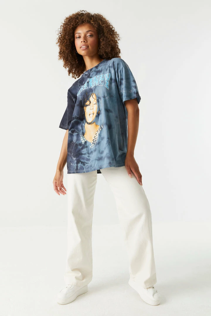 Stitches Ladies Whitney Houston Graphic Tie-Dye T-Shirt Tops 3 Stitches Ladies Whitney Houston Graphic Tie-Dye T-Shirt Tops