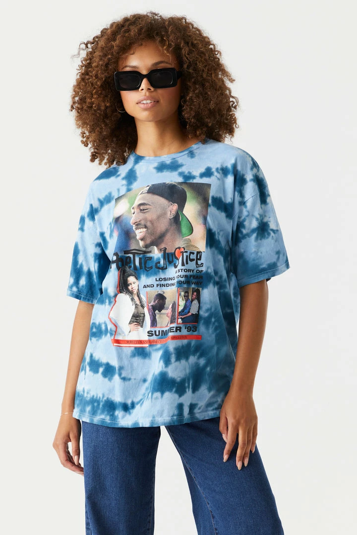 Stitches Ladies Poetic Justice Summer 93 Graphic Tie-Dye T-Shirt Tops 1 Stitches Ladies Poetic Justice Summer 93 Graphic Tie-Dye T-Shirt Tops