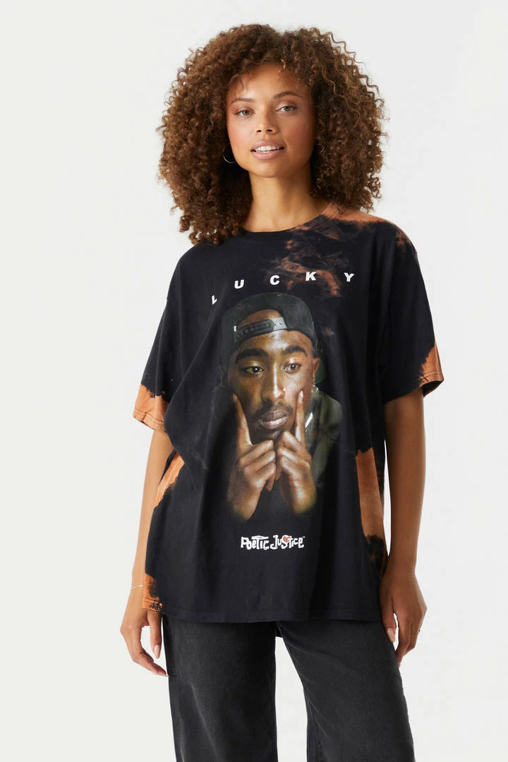 Stitches Ladies Lucky Tupac Graphic Tie-Dye T-Shirt 1 Stitches Ladies Lucky Tupac Graphic Tie-Dye T-Shirt