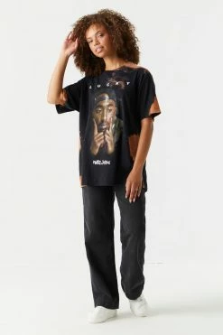 Stitches Ladies Lucky Tupac Graphic Tie-Dye T-Shirt 5 Stitches Ladies Lucky Tupac Graphic Tie-Dye T-Shirt
