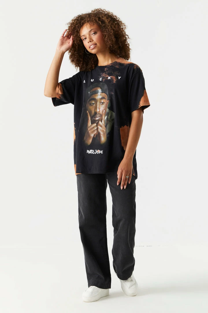 Stitches Ladies Lucky Tupac Graphic Tie-Dye T-Shirt 3 Stitches Ladies Lucky Tupac Graphic Tie-Dye T-Shirt