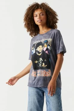 Stitches Ladies Tops Boyz In The Hood Graphic Gray Tie-Dye T-Shirt