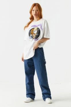 Stitches Ladies Tops Metallica Damaged Justice Graphic T-Shirt