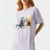 Stitches Ladies Demon Slayer Graphic Oversized T-Shirt Tops