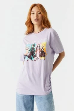 Stitches Ladies Demon Slayer Graphic Oversized T-Shirt Tops
