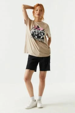 Stitches Ladies Tops Pink Floyd Graphic Oversized T-Shirt