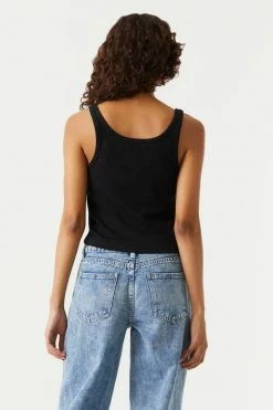 Stitches Ladies Tops Ribbed Henley Skimmer Tank Top 17 Stitches Ladies Tops Ribbed Henley Skimmer Tank Top