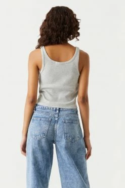 Stitches Ladies Tops Ribbed Henley Skimmer Tank Top 19 Stitches Ladies Tops Ribbed Henley Skimmer Tank Top