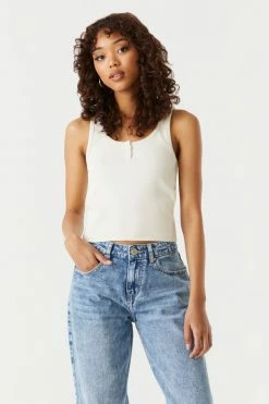 Stitches Ladies Tops Ribbed Henley Skimmer Tank Top 22 Stitches Ladies Tops Ribbed Henley Skimmer Tank Top