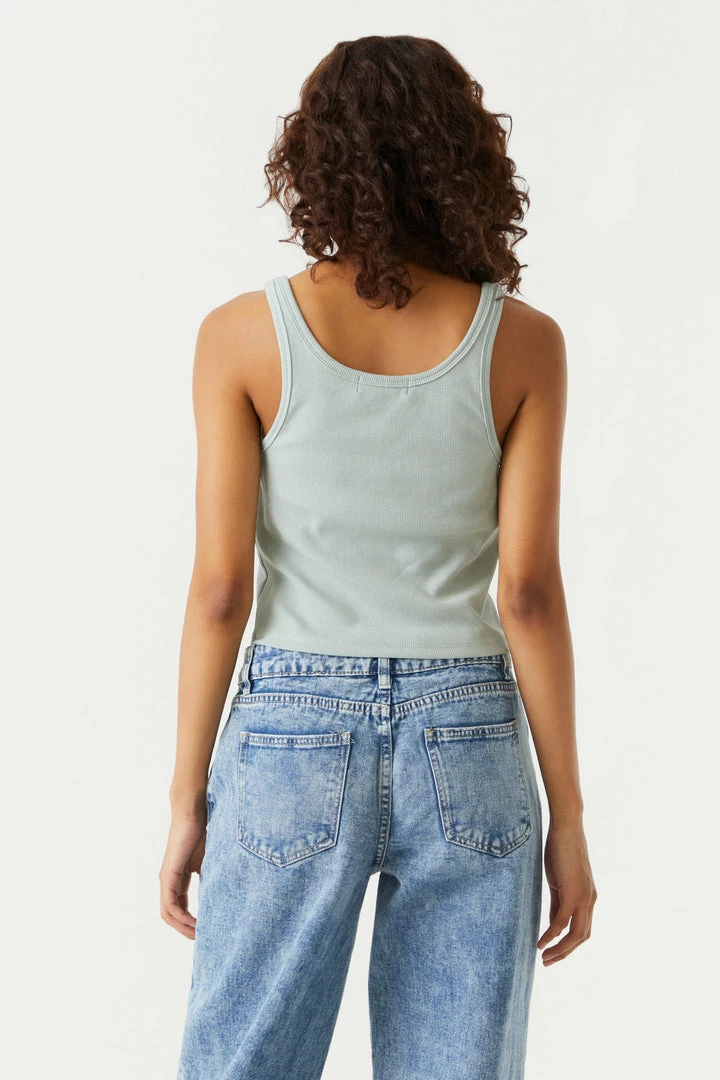 Stitches Ladies Tops Ribbed Henley Skimmer Tank Top 12 Stitches Ladies Tops Ribbed Henley Skimmer Tank Top