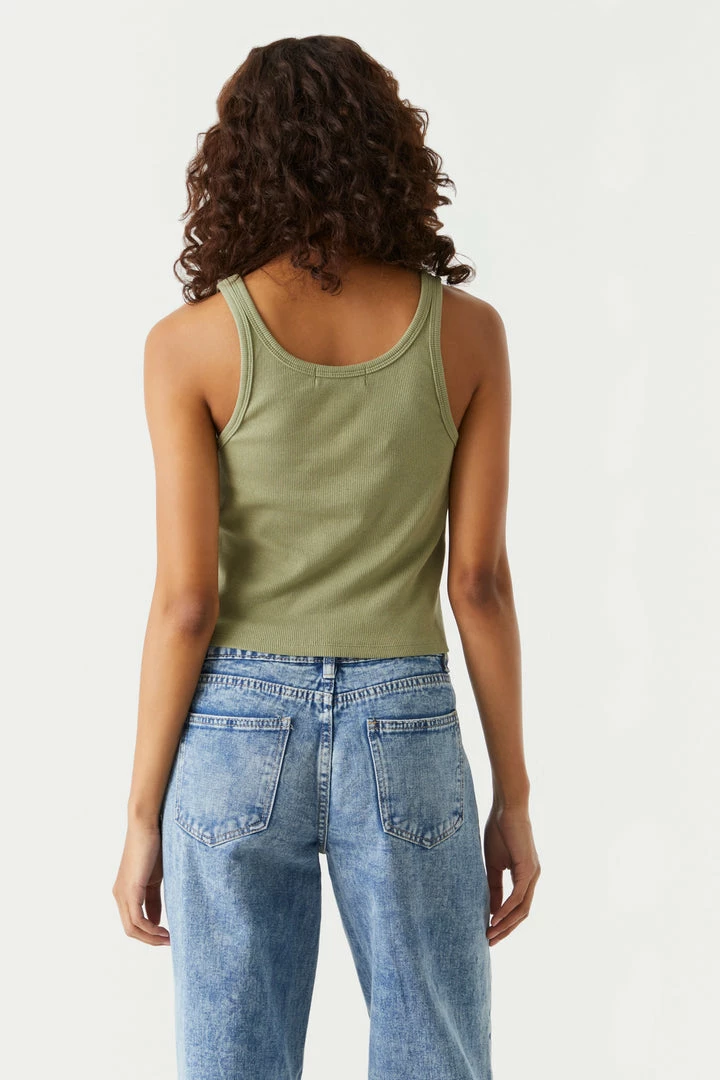 Stitches Ladies Tops Ribbed Henley Skimmer Tank Top 2 Stitches Ladies Tops Ribbed Henley Skimmer Tank Top