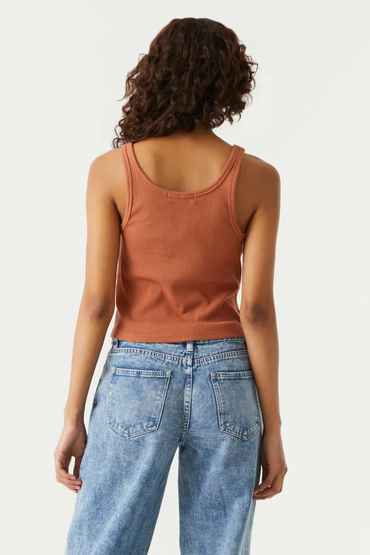 Stitches Ladies Tops Ribbed Henley Skimmer Tank Top 14 Stitches Ladies Tops Ribbed Henley Skimmer Tank Top