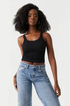 Stitches Ladies Soft Ribbed Scoop Neck Tank Top