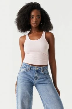 Stitches Ladies Soft Ribbed Scoop Neck Tank Top