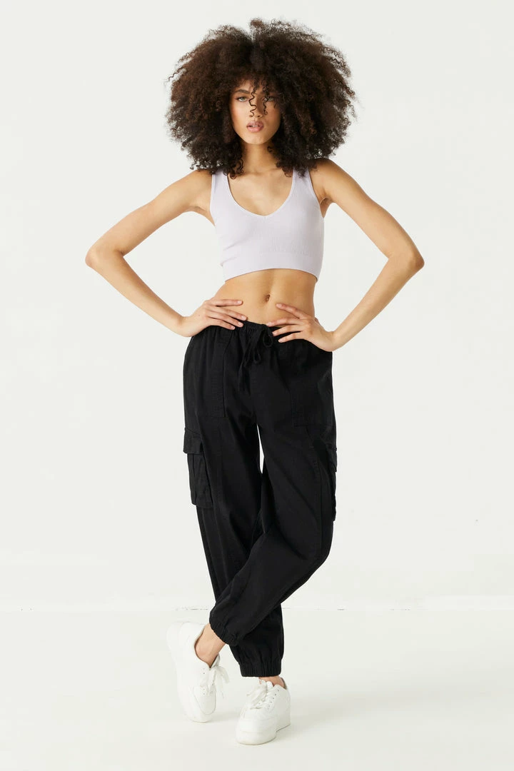 Stitches Ladies Seamless Ribbed V-Neck Cropped Tank Top Tops 3 Stitches Ladies Seamless Ribbed V-Neck Cropped Tank Top Tops