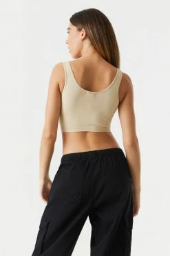 Stitches Ladies Seamless Ribbed Scoop Neck Tank Top Tops