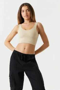 Stitches Ladies Seamless Ribbed Scoop Neck Tank Top Tops