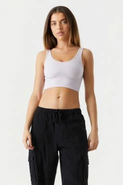 Stitches Ladies Seamless Ribbed Scoop Neck Tank Top Tops