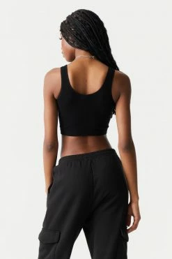 Stitches Ladies Seamless Scoop Neck Cropped Tank Top Tops