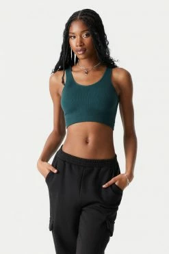 Stitches Ladies Seamless Scoop Neck Cropped Tank Top Tops