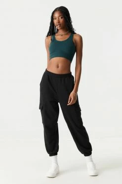 Stitches Ladies Seamless Scoop Neck Cropped Tank Top Tops