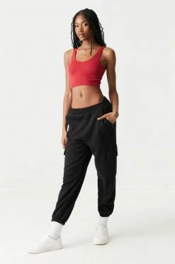 Stitches Ladies Seamless Scoop Neck Cropped Tank Top Tops