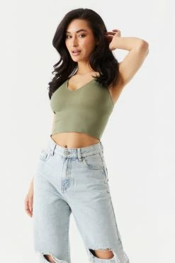 Stitches Ladies Seamless Padded Cropped Bustier Cami Tops