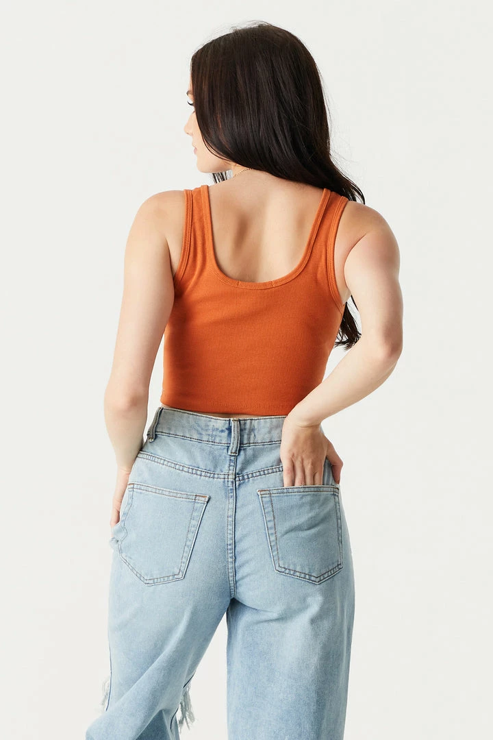 Stitches Ladies Ribbed Notch Neck Cropped Tank Top 5 Stitches Ladies Ribbed Notch Neck Cropped Tank Top