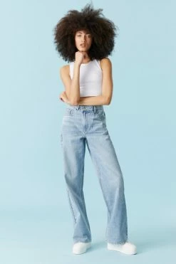 Stitches Ladies Wide Leg Jeans Refuge Cross Front Wide Leg Jean